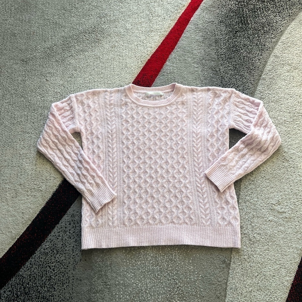 One Grey Day Soft Pink Wool Blend Pullover Sweater